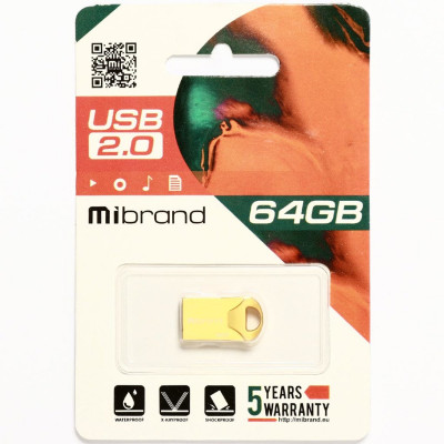 Flash Mibrand USB 2.0 Hawk 64Gb Gold (MI2.0/HA64M1G) - зображення 2