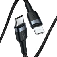 Кабель Baseus Cafule Cable Type-C to iP PD 20W 1m Gray+Black (Колір Темно-серый) - фото № 3
