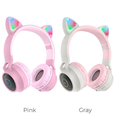 Навушники HOCO W27 Cat ear wireless headphones Pink - изображение 2