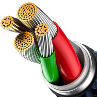 Кабель Baseus Glimmer Series Fast Charging Data Cable USB to iP 2.4A 2m Blue (Колір Синий) - фото № 4