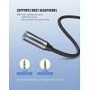 Аудіо кабель UGREEN AV142 USB Type C to 3.5mm Female Cable 10cm (Gray) (UGR-30632) - зображення 8
