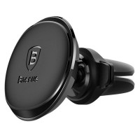 Автотримач для телефона Baseus Magnetic Air Vent Car Mount Holder with cable clip Black
