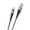 Кабель BOROFONE BX32 USB to Type-C 2.4A, 1m, nylon, aluminum+TPE connectors, Black (7073)- № 2
