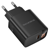 Мережевий зарядний пристрій BOROFONE BA97A Ilustre single-port PD30W charger with digital display (EU) Black (Цвет 7073) - фото № 4