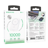 Зовнішній акумулятор BOROFONE BJ63A Nimble PD20W magnetic power bank(10000mAh) White (Цвет _White) - фото № 5