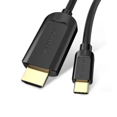 Адаптер-кабель Vention Type-C — HDMI, 2 м, чорний (CGUBH) - зображення 1
