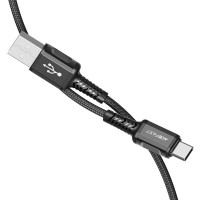 Кабель ACEFAST C1-04 USB to Type-C 3A, 1.2m, nylon aluminum connectors, Black (Цвет 7073) - фото № 2