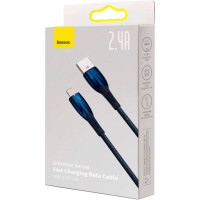 Кабель Baseus Glimmer Series Fast Charging Data Cable USB to iP 2.4A 2m Blue (Колір Синий) - фото № 2