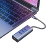 USB-Hub Baseus Enjoy series Type-C to USB3.0*3+RJ45 port HUB adapter Grey - зображення 4