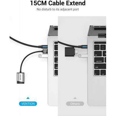 Адаптер Vention USB External Sound Card 0.15M Grey Metal Type (CDKHB) - зображення 7