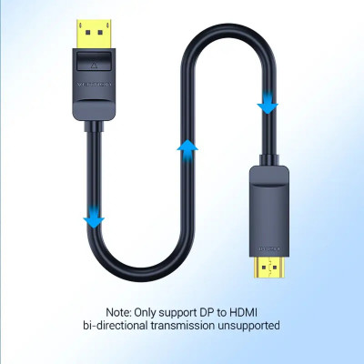 Кабель Vention 4K DisplayPort to HDMI Cable 1M Black (HAGBF) - изображение 3