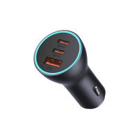 Автомобільний зарядний пристрій Baseus Golden Contactor Pro Triple Fast Charger Car Charger 65W U+C+C Dark Gray