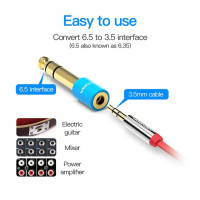 Адаптер Vention 6.35mm Male to 3.5mm Female Audio Adapter Blue Aluminum Alloy Type (VAB-S01-L) (Колір Синий) - фото № 3