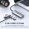 USB-хаб UGREEN CM480 USB-C to 2× USB 3.2+2×USB-C Adapter 10G (UGR-30758) (Metal Gray)- № 4