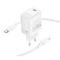Мережевий зарядний пристрій BOROFONE BN28 Fuente single port PD30W charger (EU) White (Колір Білий) - фото № 4