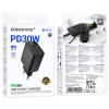 Мережевий зарядний пристрій BOROFONE BA97A Ilustre single-port PD30W charger with digital display (EU) Black (7073)- № 2