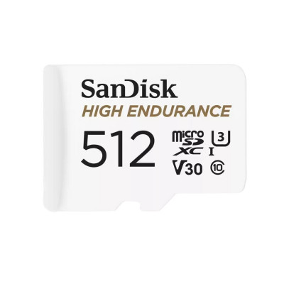 microSDXC (UHS-1 U3) SanDisk High Endurance 512Gb class 10 V30 (100Mb/s) (adapterSD) - зображення 1
