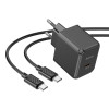 Мережевий зарядний пристрій HOCO CS13A Ocean single port PD20W charger set(Type-C to Type-C) Black - изображение 3