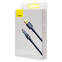 Кабель Baseus Explorer Series Auto Power-Off Fast Charging Data Cable USB to IP 2.4A 2m Blue (Колір Синий) - фото № 7
