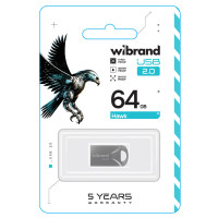Флеш-накопичувач Wibrand USB 2.0 Hawk 64Gb Silver (Колір Серый) - фото № 2