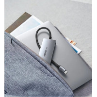 USB-хаб UGREEN CM480 USB-C to 2× USB 3.2+2×USB-C Adapter 10G (UGR-30758) (Цвет Metal Gray) - фото № 5