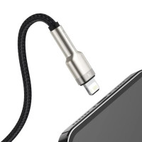 Кабель Baseus Cafule Series Metal Data Cable USB to IP 2.4A 0.25m Black (Цвет Black) - фото № 5