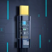 Кабель Baseus Explorer Charging Cable USB-C to USB-C 100W with Auto Shutdown  1m Deepsea Blue  - фото № 5