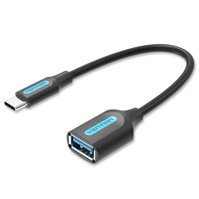 Кабель Vention USB 3.1(Gen 1) C Male to A Female OTG Cable 0.15M Black PVC Type (CCVBB) - зображення 1