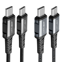 Кабель ACEFAST C1-03 Type-C to Type-C 3A, 1.2m, nylon, aluminum connectors, Black (Цвет 7073) - фото № 3