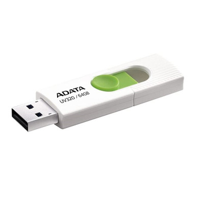 Flash A-DATA USB 3.0 AUV 320 64Gb White/Green (AUV320-64G-RWHGN) - зображення 1