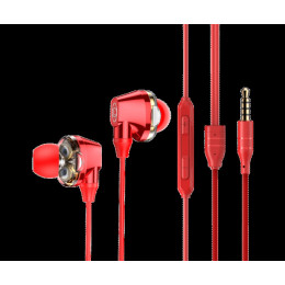 Навушники Baseus Encok H10 Dual Moving-coil Wired Control Headset Red