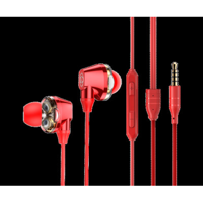 Навушники Baseus Encok H10 Dual Moving-coil Wired Control Headset Red - зображення 1