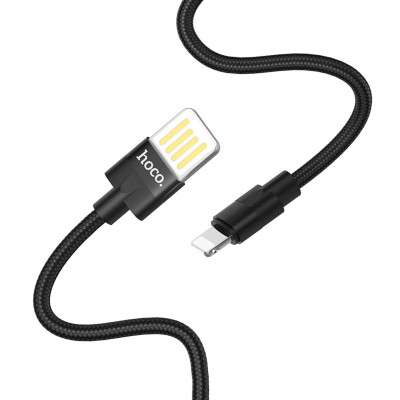 Кабель HOCO U55 USB to iP 2,4А, 1,2м, нейлон. цинковые соединители, черные (6957531096269) - изображение 2