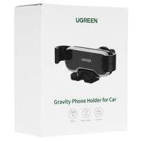 Автотримач для телефона UGREEN LP228 Gravity Drive Air Vent Car Mount Phone Holder With Arc-Shaped mounting clip Black (Колір Black) - фото № 2
