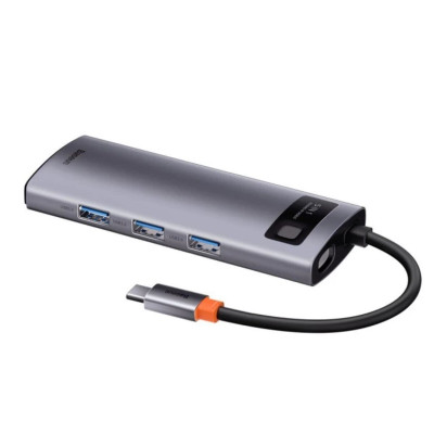 Багатофункціональний USB-концентратор Baseus Metal Gleam Series 5-в-1 (від типу C до HDMI*1+USB3.0*3+PD*1) (CAHUB-CX0G) - зображення 4