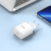 Мережевий зарядний пристрій HOCO C76A Pro Majestic single port PD30W charger White (Колір Белый) - фото № 8