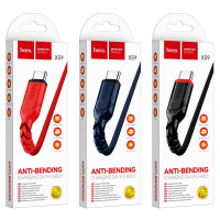 Кабель HOCO X59 USB to Type-C 3A, 1m, nylon, TPE connectors, Blue (Колір Синий) - фото № 6