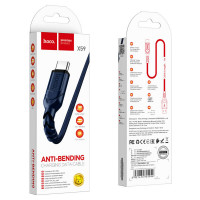 Кабель HOCO X59 USB to Type-C 3A, 1m, nylon, TPE connectors, Blue (Колір Синий) - фото № 5