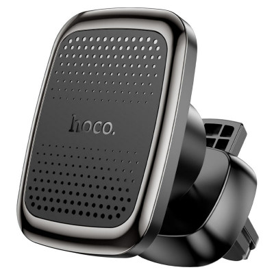 Тримач для мобільного HOCO CA106 Air outlet magnetic car holder Black Metal Gray (6931474765437) - зображення 1