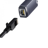 USB-Хаб Baseus Lite Series Ethernet Adapter Type-C to RJ45 LAN Port (100Mbps) Black (Цвет 7073) - фото № 4
