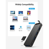 USB-хаб Vention Type-C to 4-Port USB 3.0 Hub with Power Supply Black 0.5M ABS Type (Цвет Черный) - фото № 6