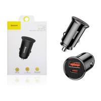 Автомобільний зарядний пристрій Baseus Circular Plastic A+C 30W Black (Колір Черный) - фото № 2