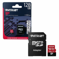 Карта пам'яті microSDXC (UHS-1 U3) Patriot EP Series 128Gb class 10 V30 (R-100MB/s, W-80MB/s) (adapter SD)  - фото № 2