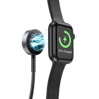 Бездротовий зарядний пристрій HOCO CW54 2-in-1 charging cable iP+iWatch Black (Цвет Черный) - фото № 3