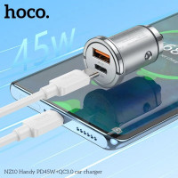 Автомобільний зарядний пристрій HOCO NZ10 Handy PD45W+QC3.0 car charger Silver (Цвет Silver) - фото № 8