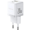 Мережевий зарядний пристрій Baseus Palm Fast Charger C+U 20W EU Moon White (White)- № 3