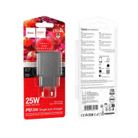 Мережевий зарядний пристрій HOCO CS24A Puerto single-port PD25W charger (EU) Black (Цвет 7073) - фото № 2