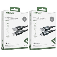 Кабель ACEFAST C1-04 USB to Type-C 3A, 1.2m, nylon aluminum connectors, Black (Цвет 7073) - фото № 4
