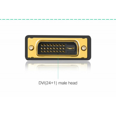Кабель UGREEN 20124 DVI 24+1 Male to HDMI Female Adapter (Black) (UGR-20124) - изображение 4
