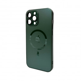 Чохол для смартфона AG Glass Matt Frame Color MagSafe Logo for Apple iPhone 13 Pro Max Cangling Green